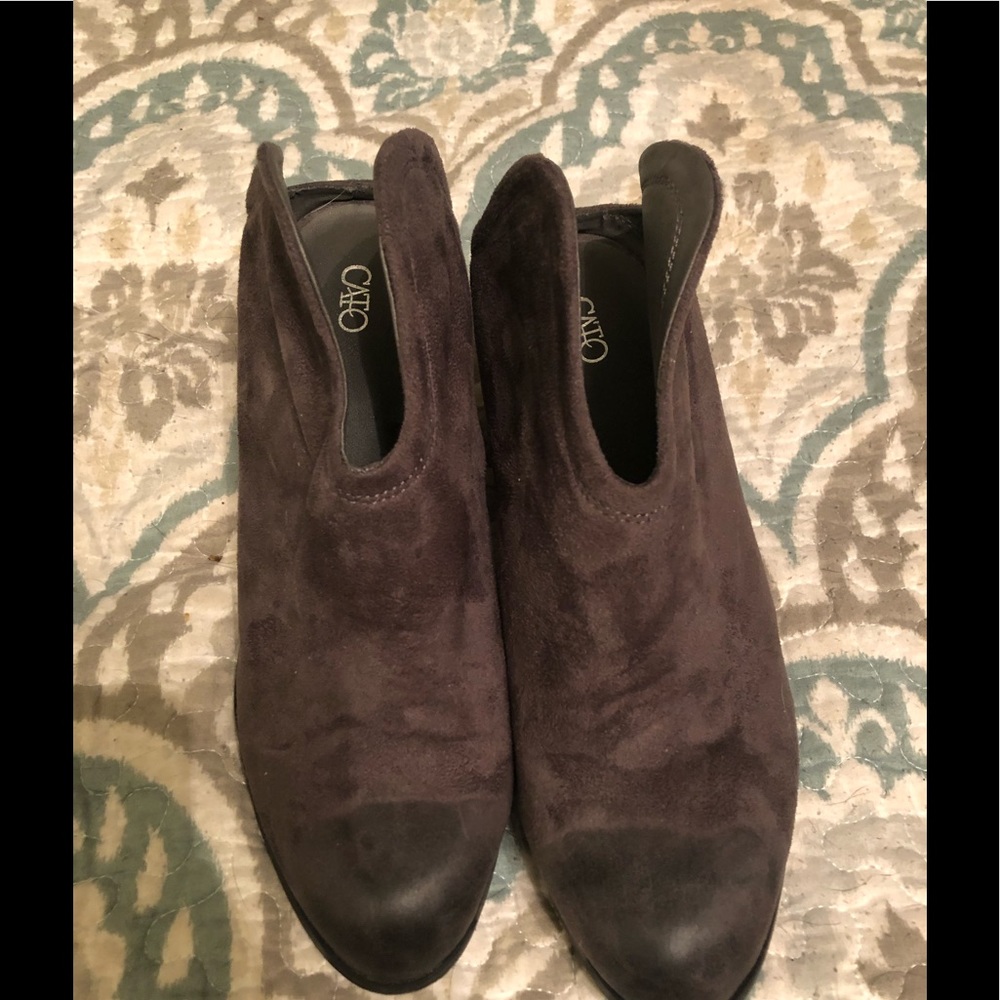 Blue/purple heeled mules